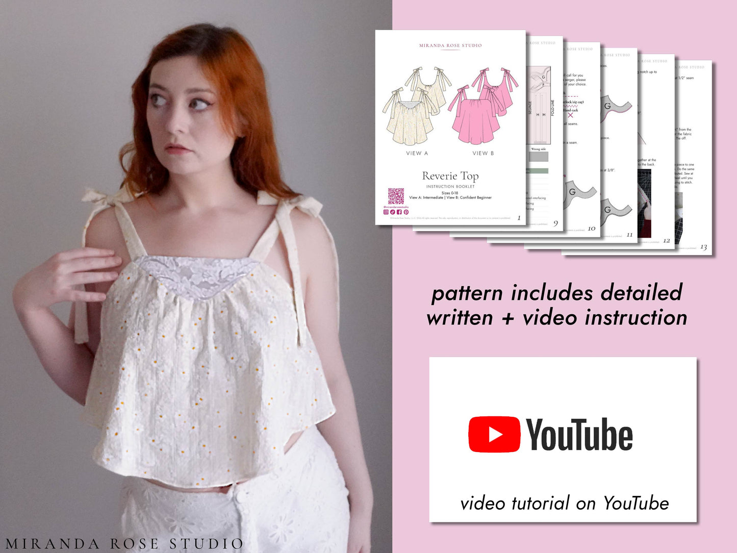 Reverie Bow Tie Strap Tank Top Sewing Pattern