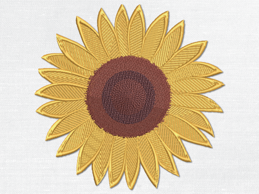 Sunflower Medallion Machine Embroidery Design - Van Gogh Inspired | 6 Sizes Included