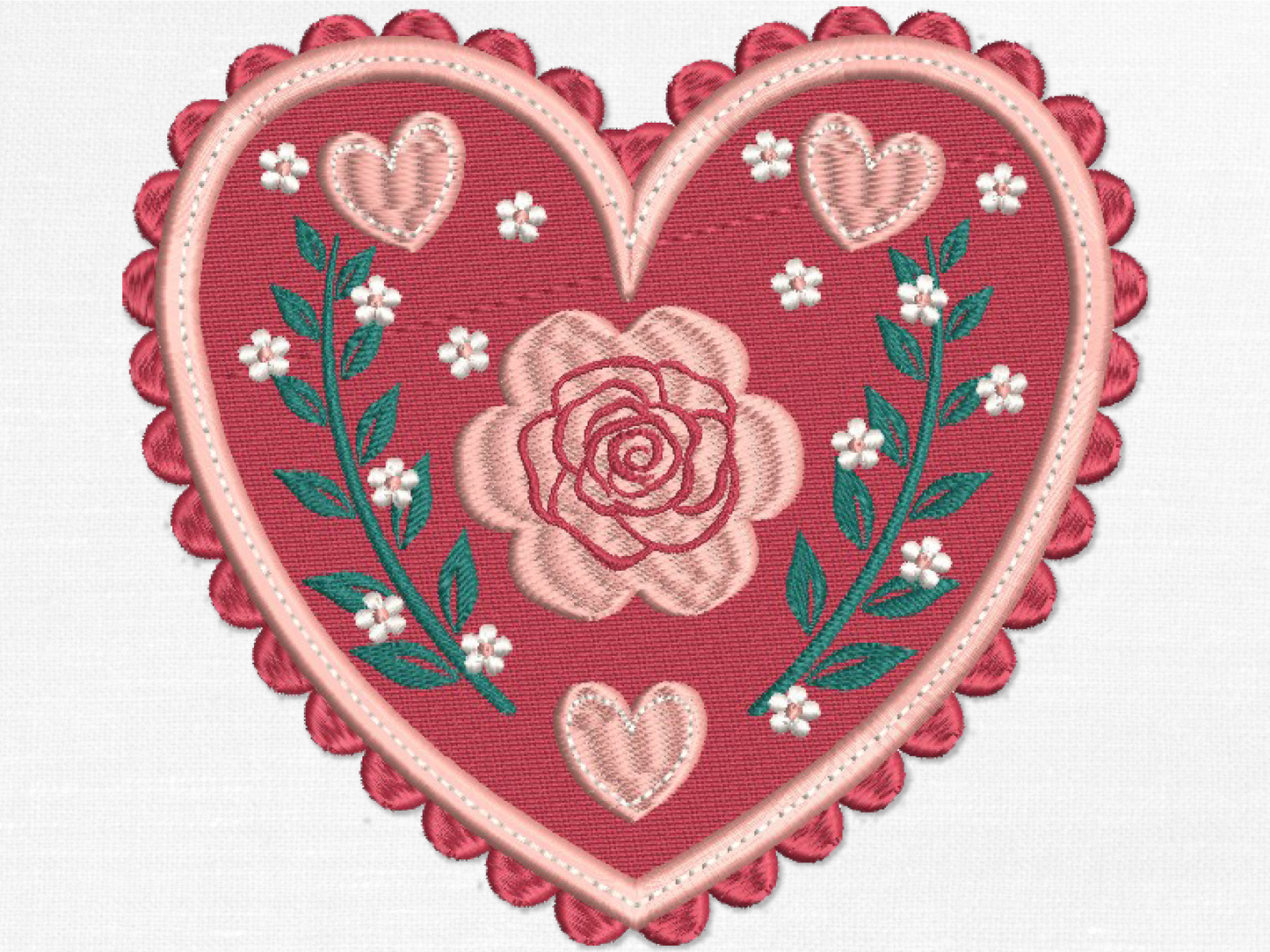 Vintage Heart Machine Embroidery Design | 2 Variants | 6 Sizes
