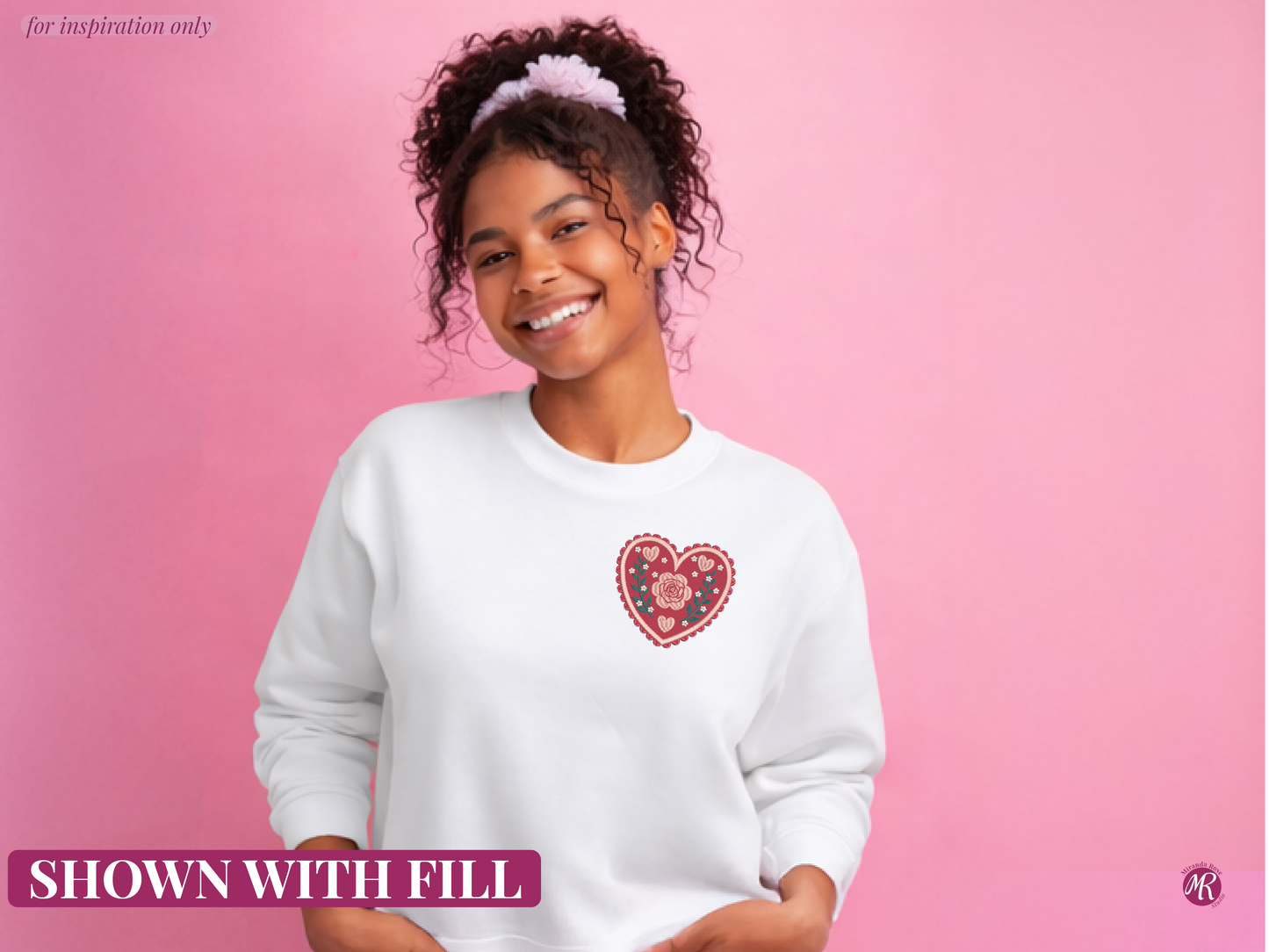 Vintage Heart Machine Embroidery Design | 2 Variants | 6 Sizes