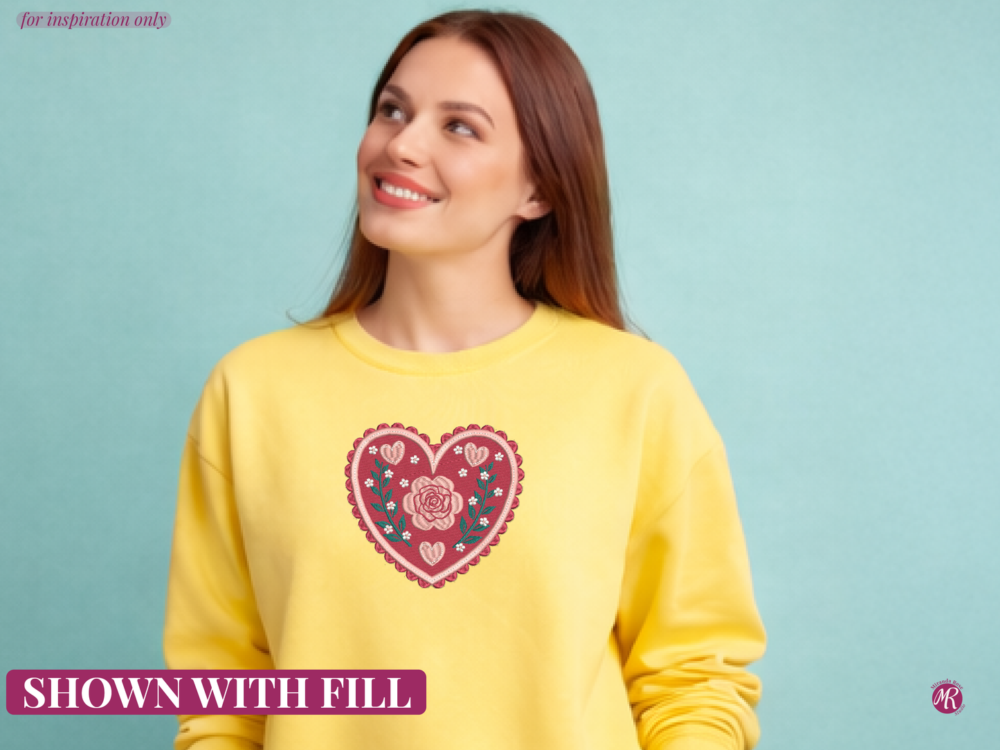 Vintage Heart Machine Embroidery Design | 2 Variants | 6 Sizes