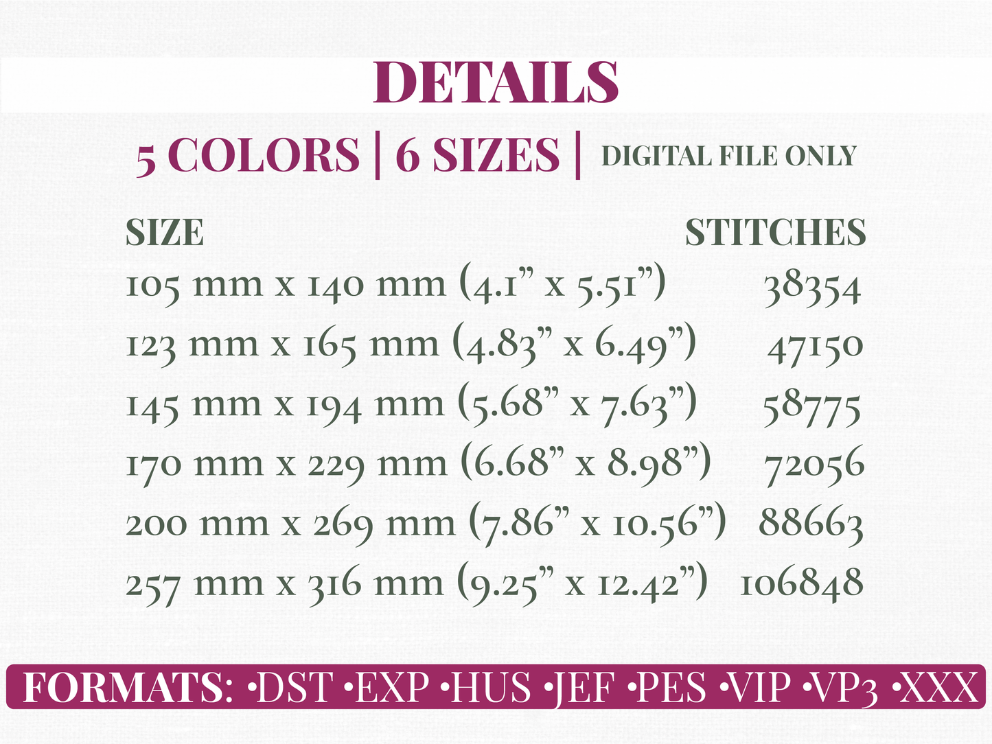 Gemstone Butterfly Machine Embroidery File | 6 Sizes | Instant Download